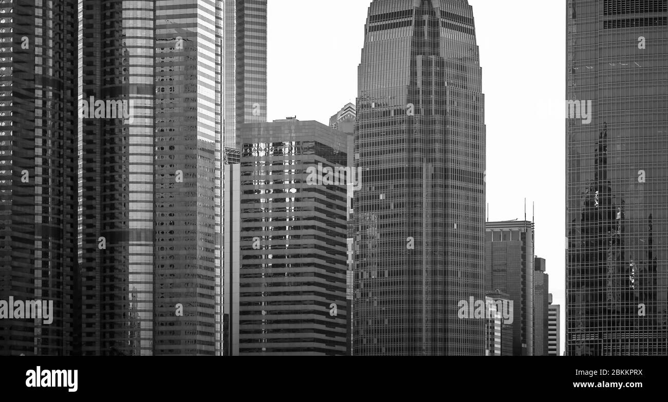 Hong Kong Modern Architecture, image on black and white Stock Photo - Alamy