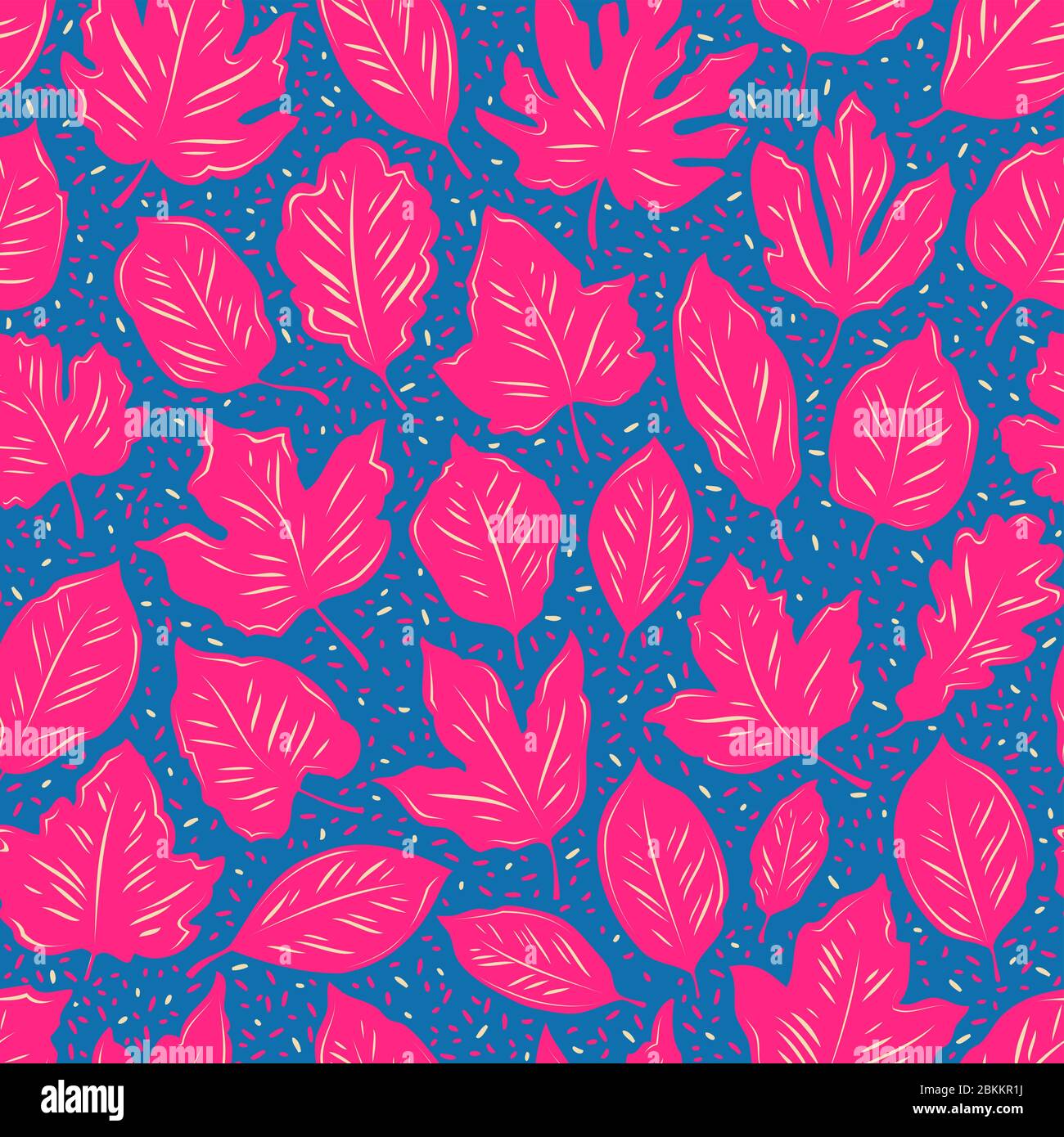 Decorative leaves seamless pattern. Background vector illustration Stock Vector