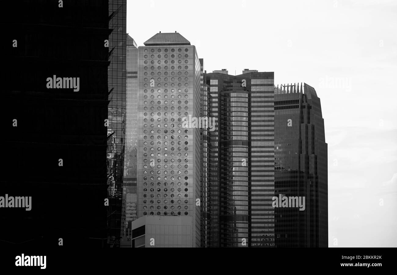 Hong Kong Modern Architecture, image on black and white Stock Photo - Alamy