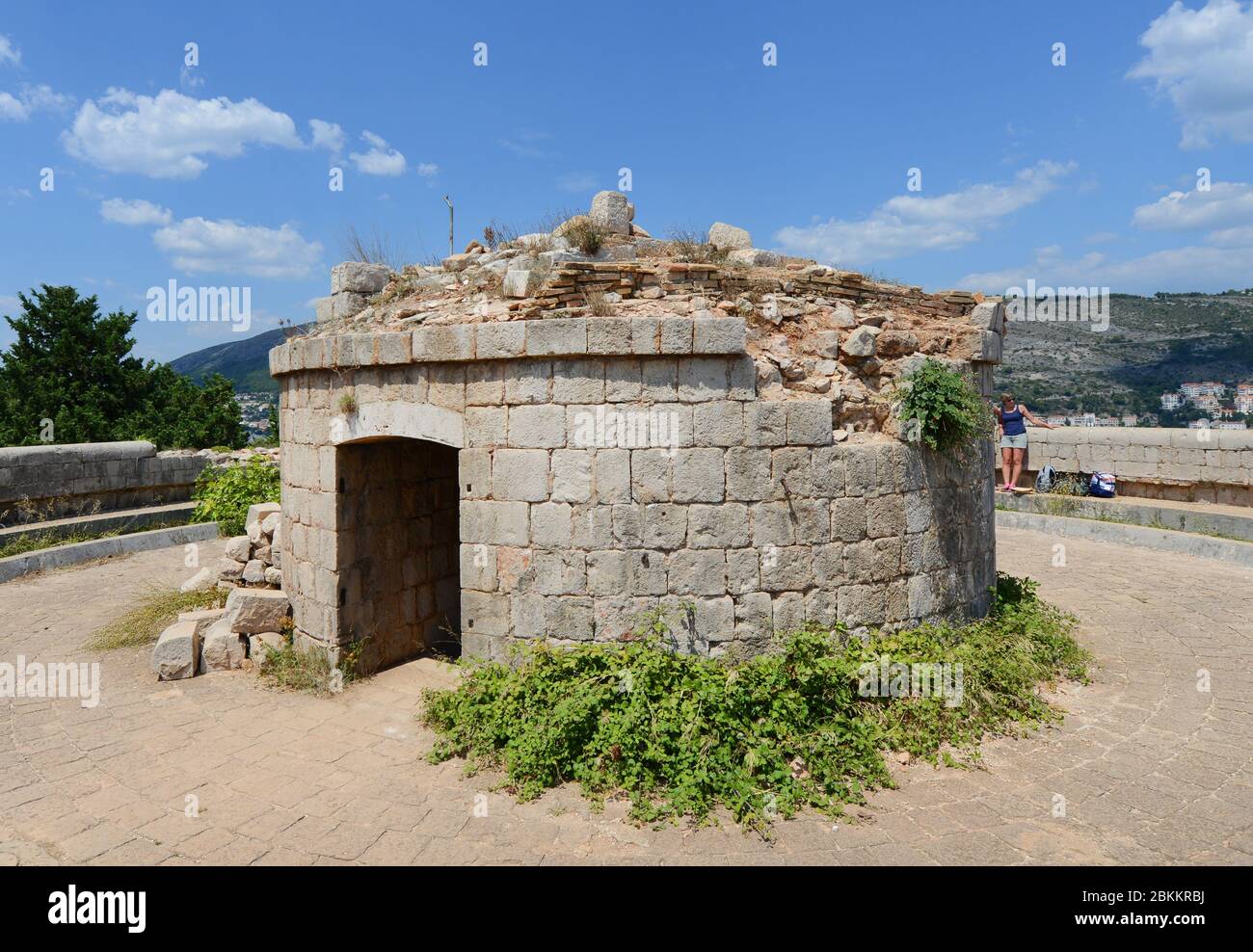 The Fort Royal ruins is the highest point on Lokrum island. Stock Photo