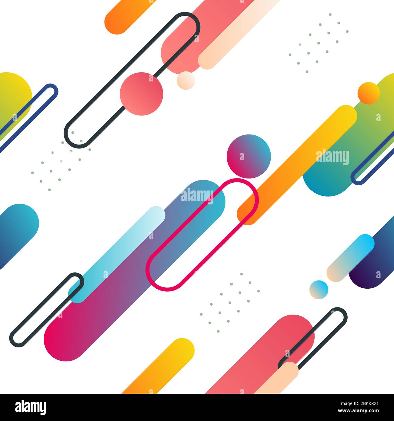 Abstract dynamic seamless pattern with color mood. Minimal, rounded and wavy effect. Stock Vector
