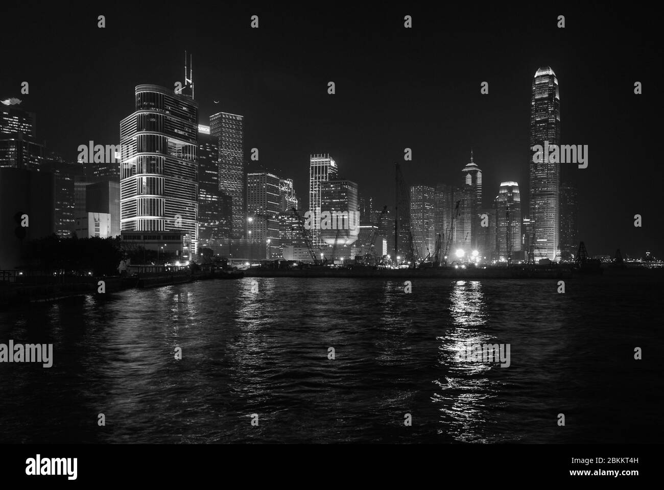 Hong Kong Skyline Victoria Harbour Hong Kong Island Glass Towers Skyscrapers Modern Architecture Reflections Stock Photo