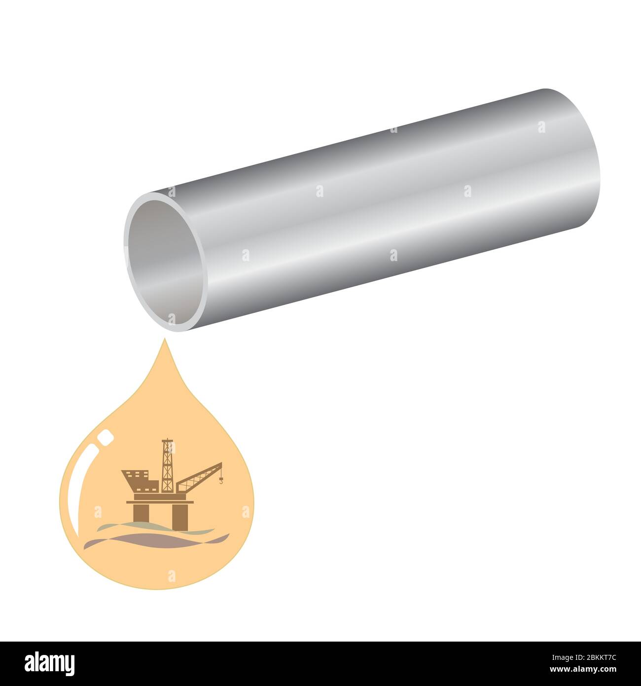 Pipeline creative design with a oil drop. Vector logo Stock Vector