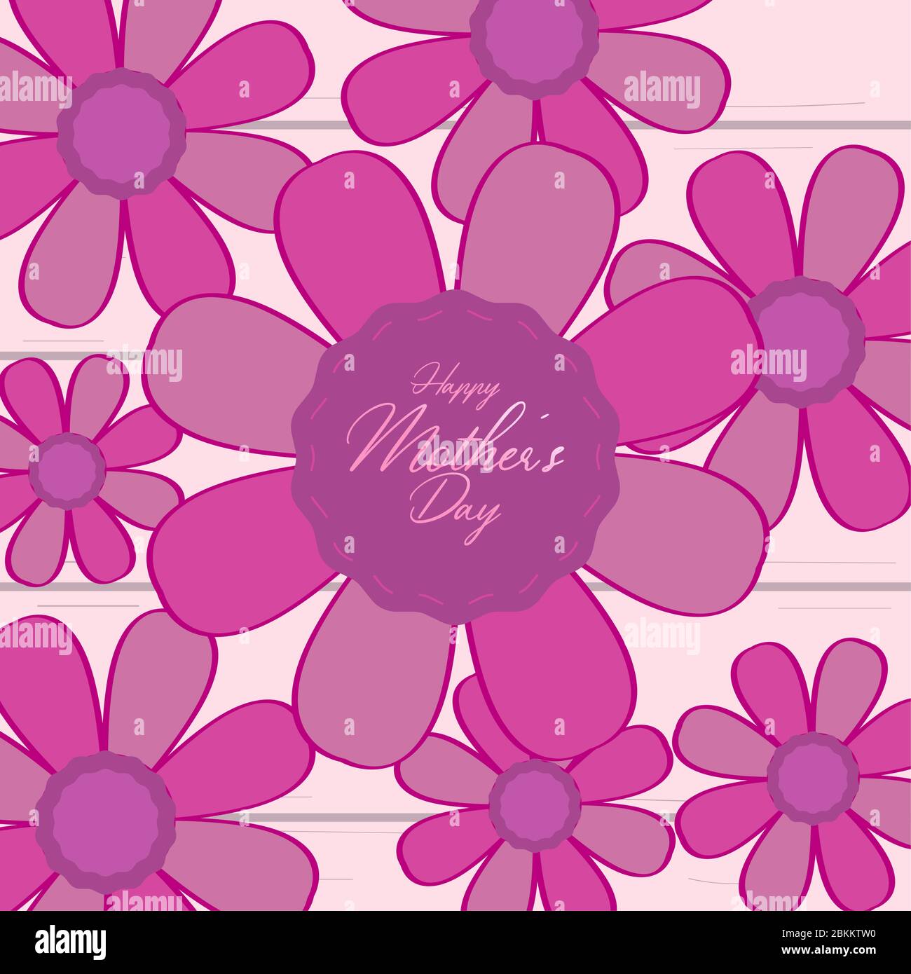 Happy mothers day card with flowers and label - Vector Stock Vector ...