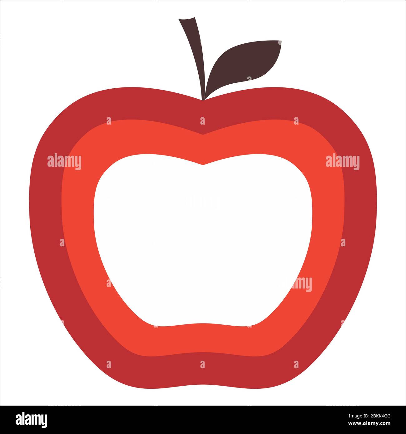 Red Apple In Contour Style Illustration Stock Photo - Alamy