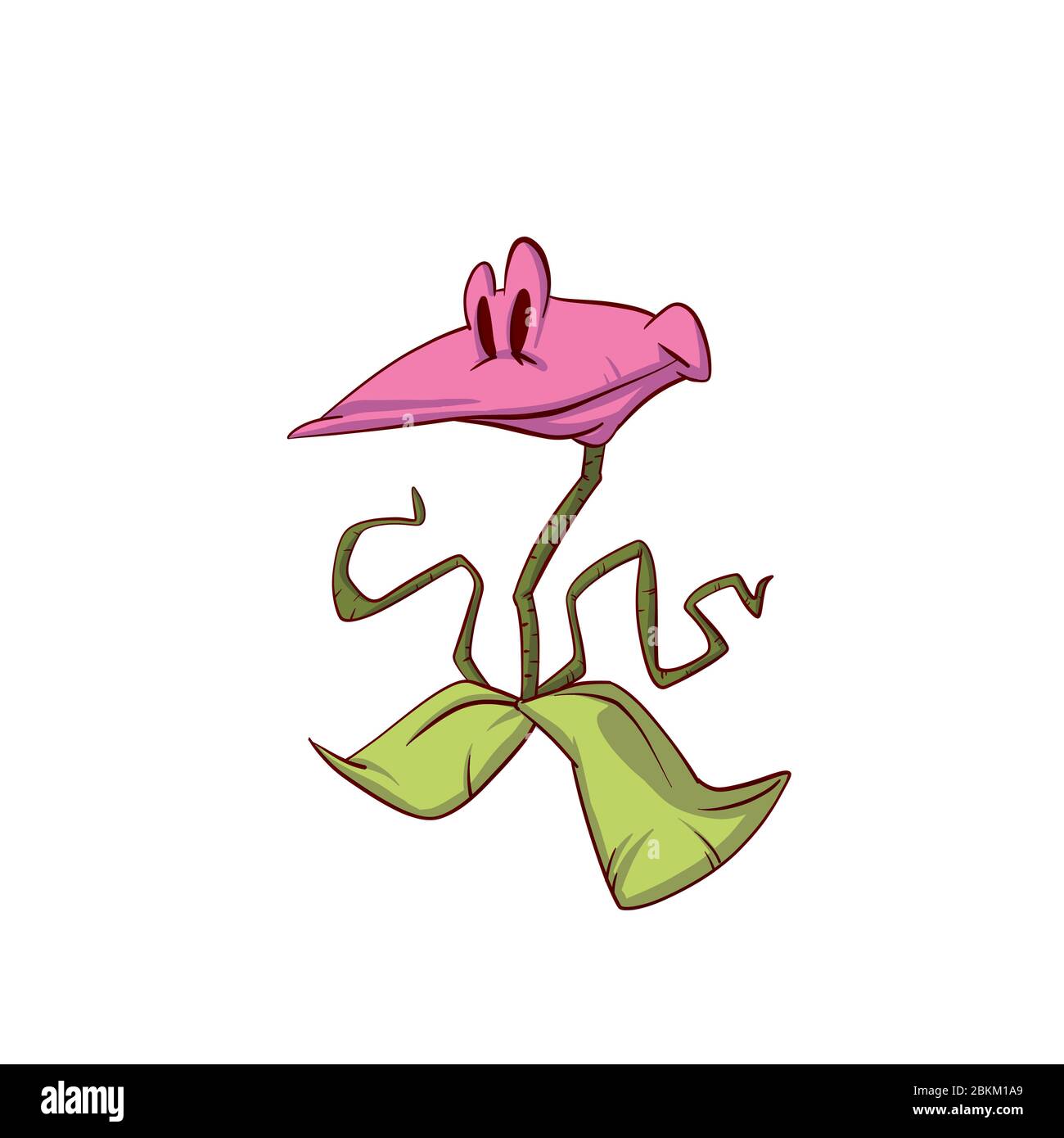 Colorful vector illustration of a cartoon funny carnivourus plant Stock Vector