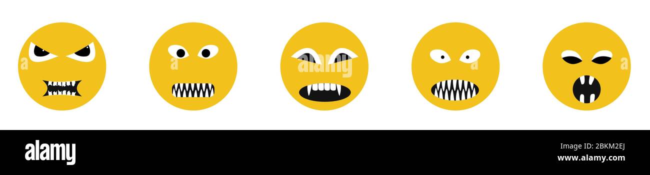 Angry Smile face icons Stock Vector