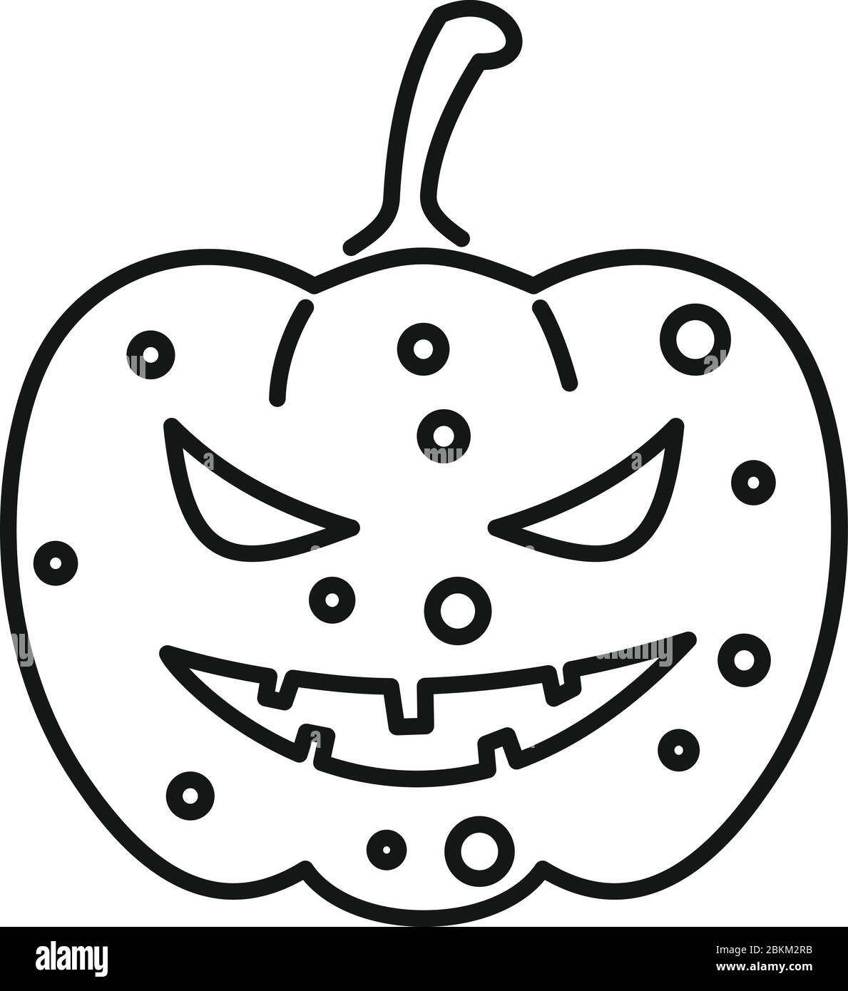 Smiling pumpkin icon. Outline smiling pumpkin vector icon for web design isolated on white background Stock Vector