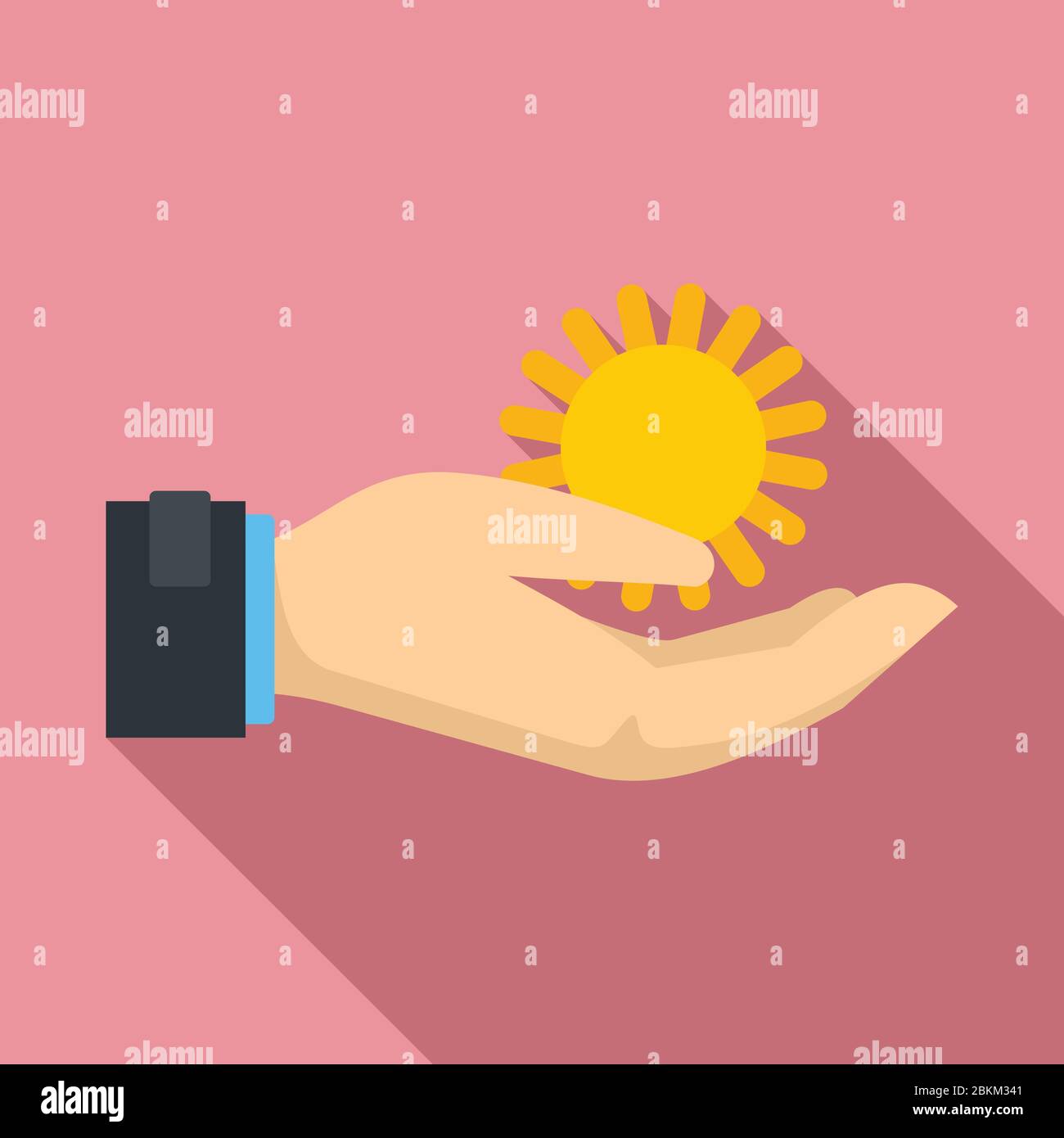 Keep sun hand protection icon. Flat illustration of keep sun hand