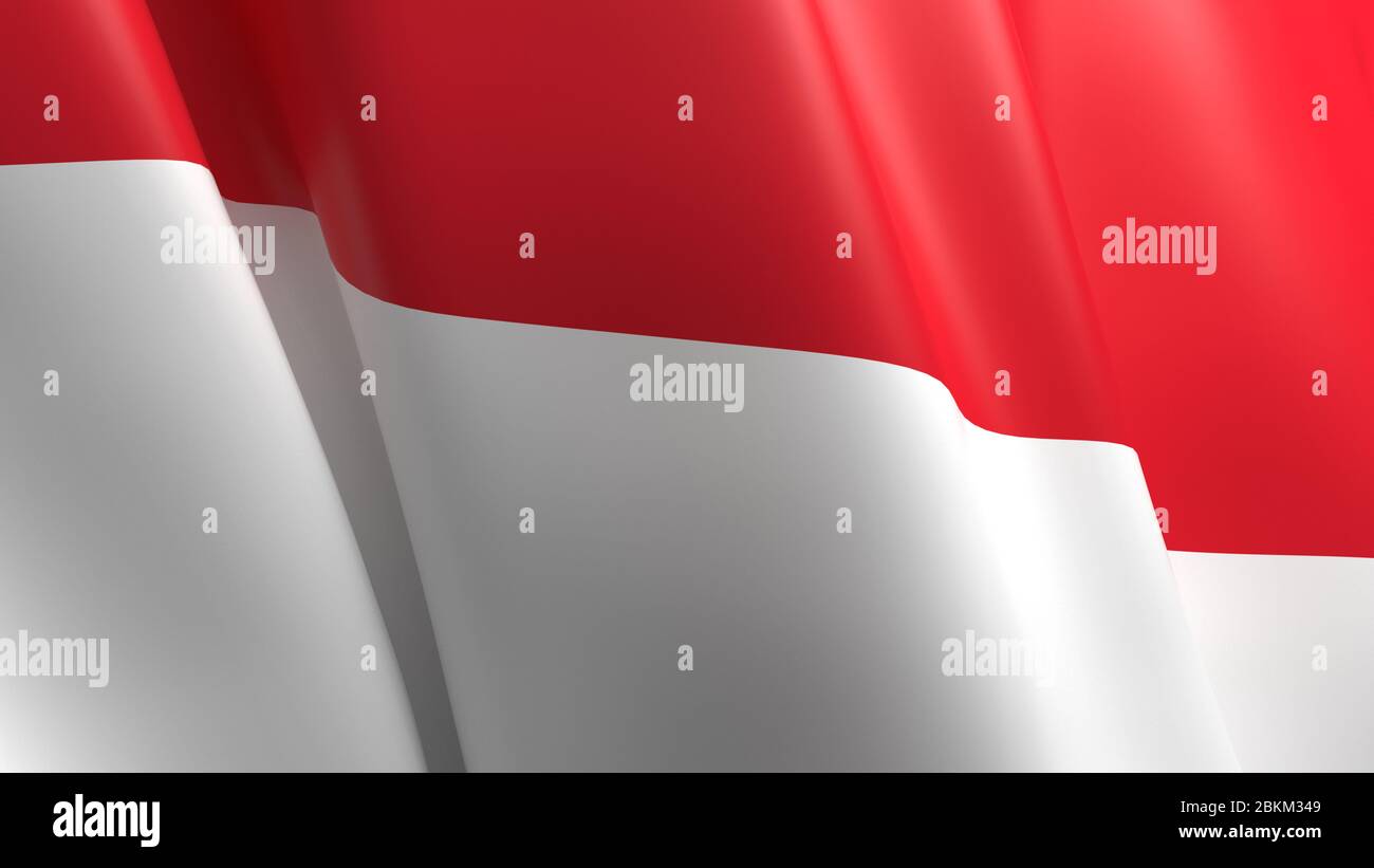 Wavy flag of Indonesia design Stock Photo
