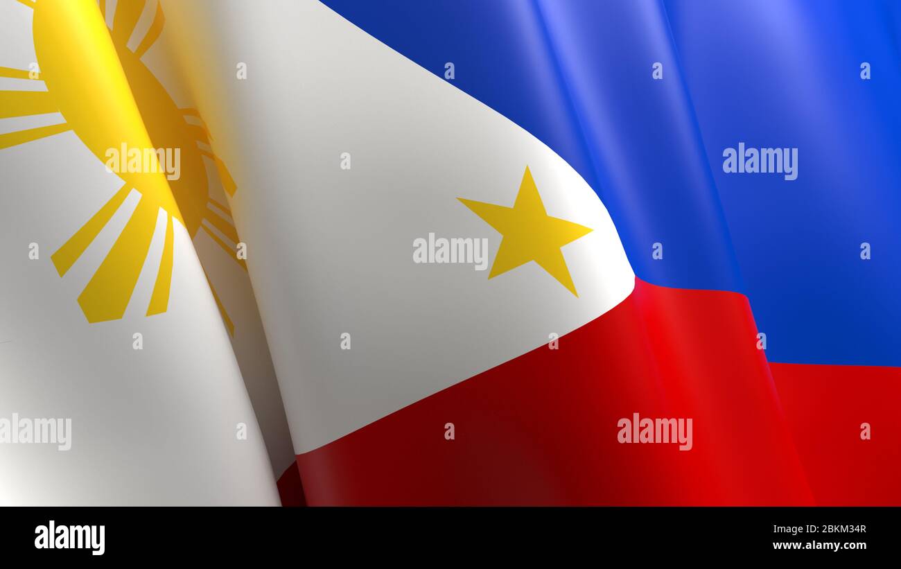 Wavy flag of Philippines design Stock Photo