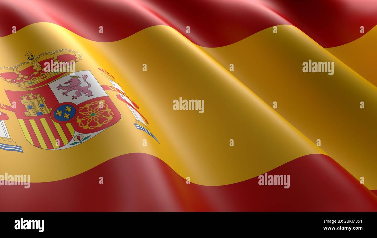 Wavy flag of Spain design. Suitable for background graphic resources Stock Photo