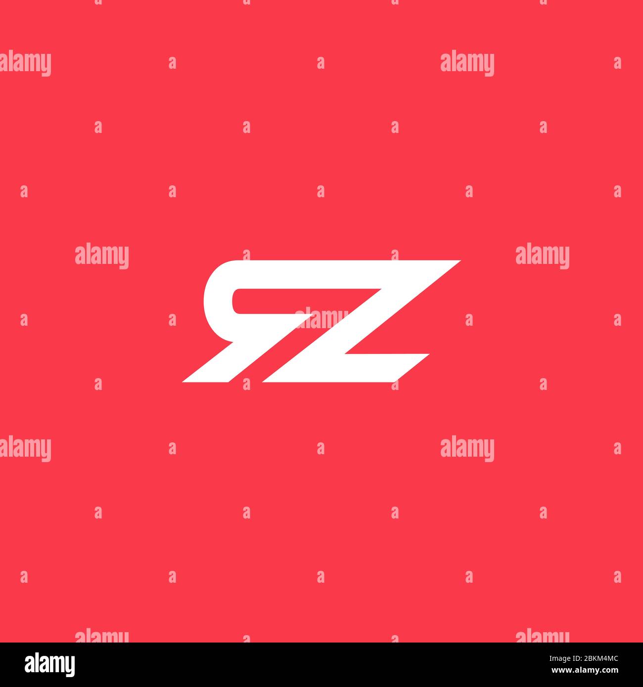 RZ logo design . abstract RZ logo . clean ad modern style . vector logo illustration Stock Vector