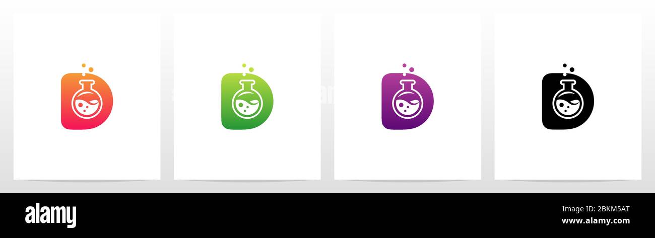 Laboratory Flask On Letter Logo Design D Stock Vector