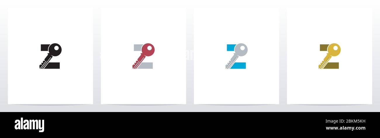 Key On Letter Logo Design Z Stock Vector