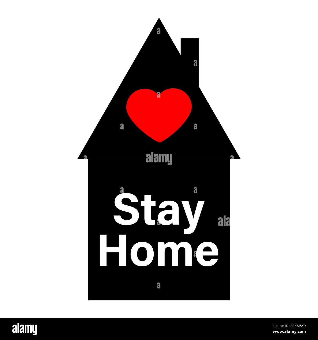 Slogan call and hashtag Sit at home with a picture of the heart. Vector flat illustration with housing logo. Epidemic Cove 19 with calling is all Stock Vector