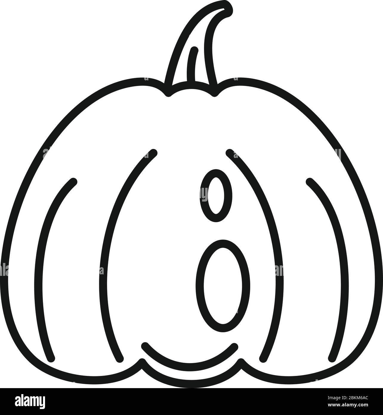 Face pumpkin icon. Outline face pumpkin vector icon for web design isolated on white background Stock Vector