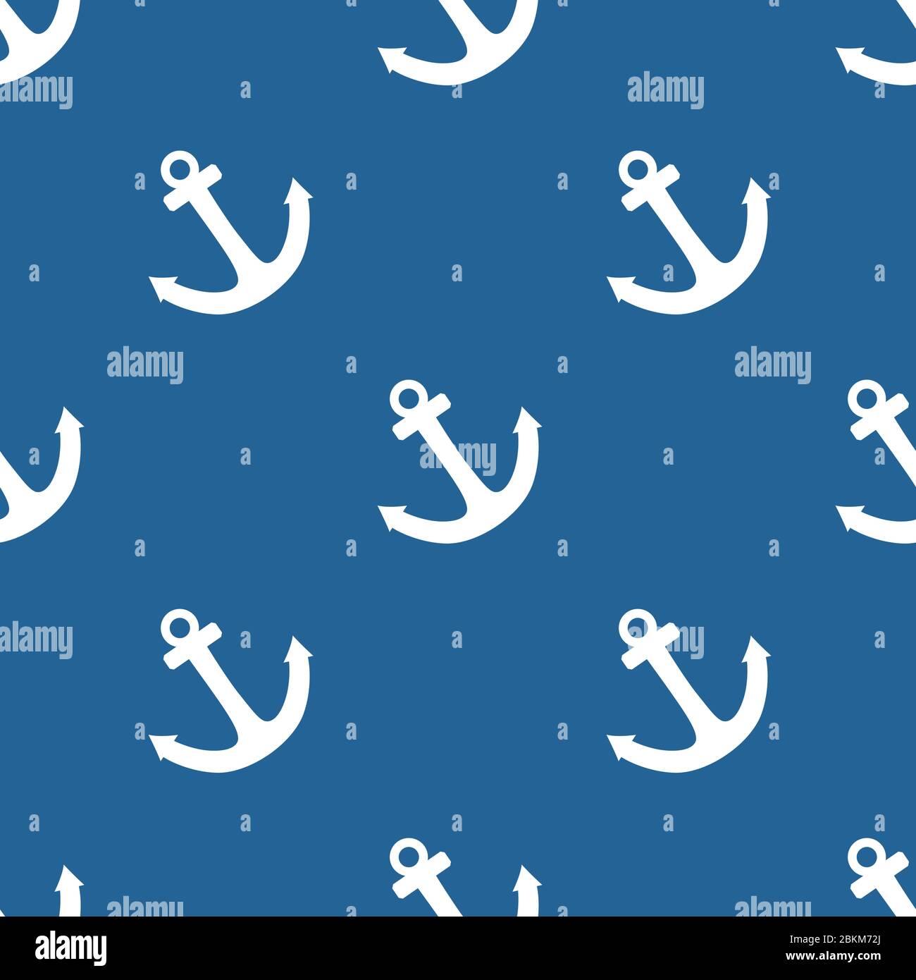 Tile sailor vector pattern with white anchor on navy blue background ...
