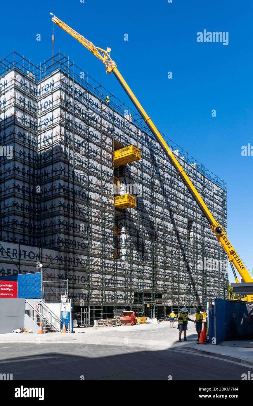 Building a new Meriton high rise development in Mascot, Sydney Stock Photo