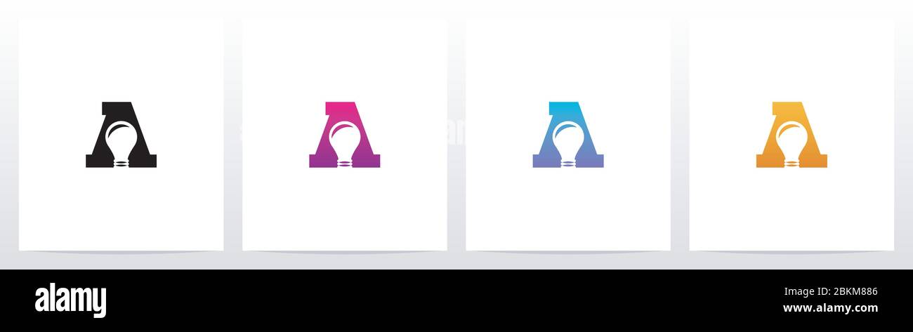 Lightbulb On Letter Logo Design A Stock Vector