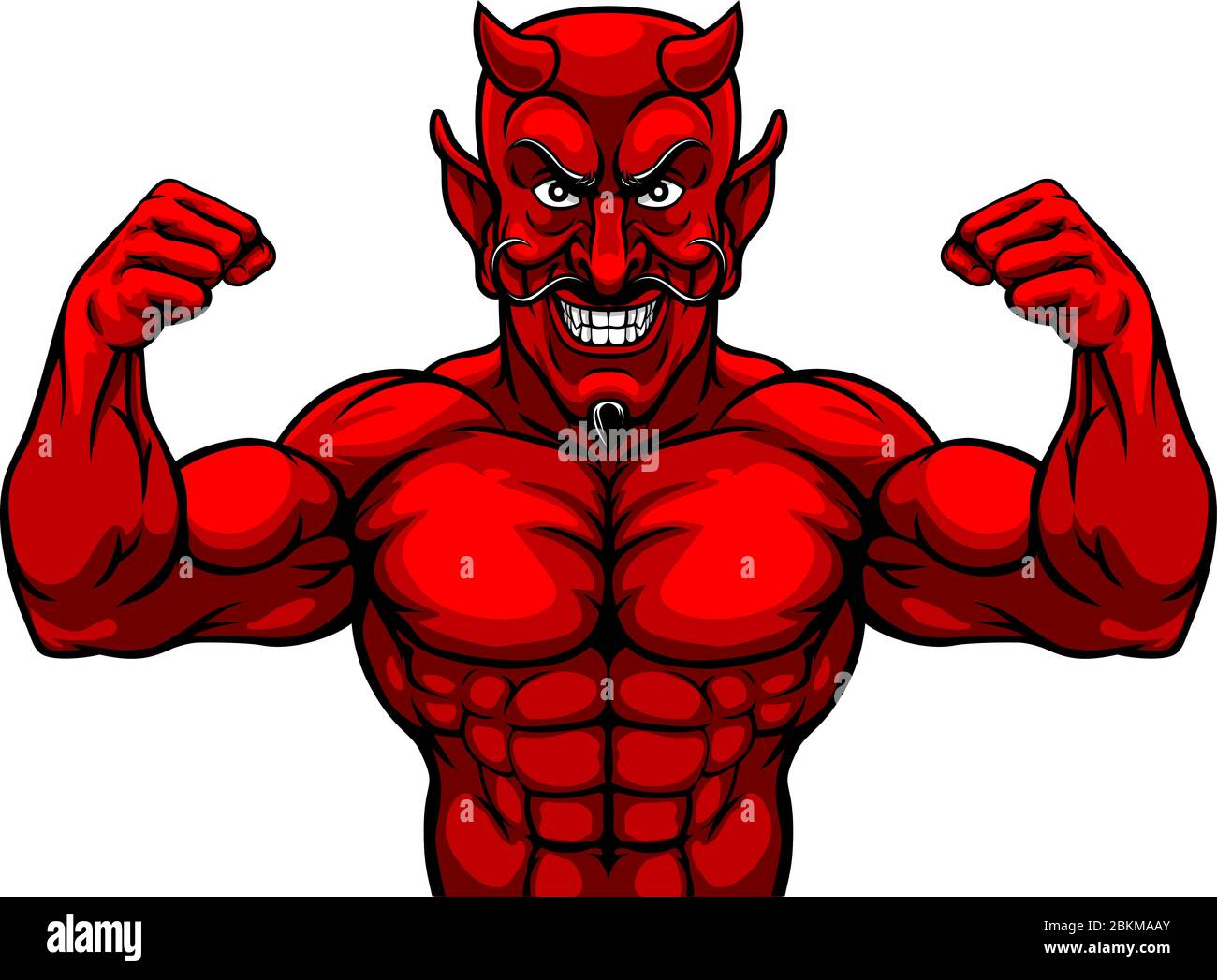 Devil Sports Mascot Cartoon Character Stock Vector