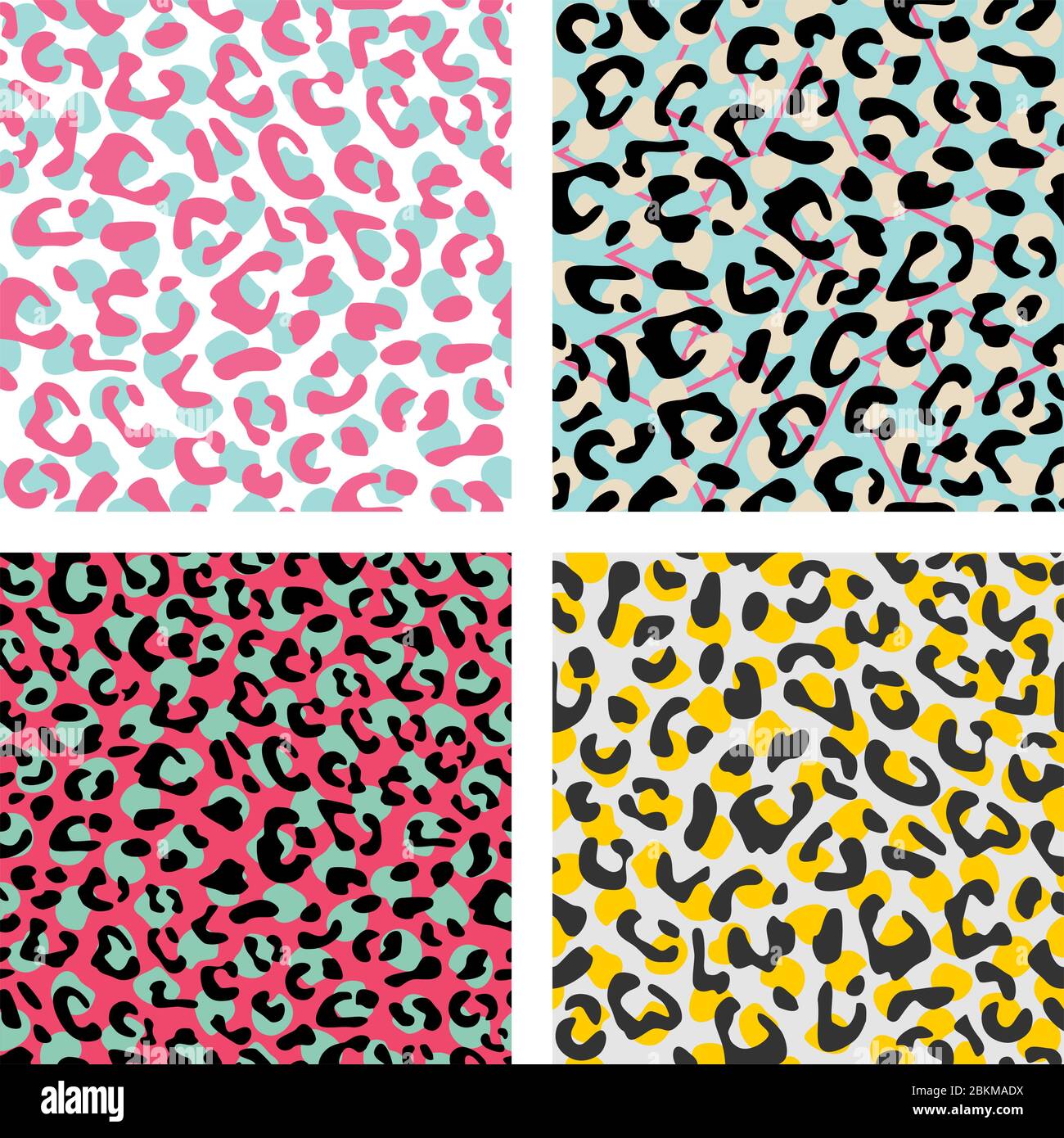 Seamless leopard vector pattern set design, animal brown, black and ...