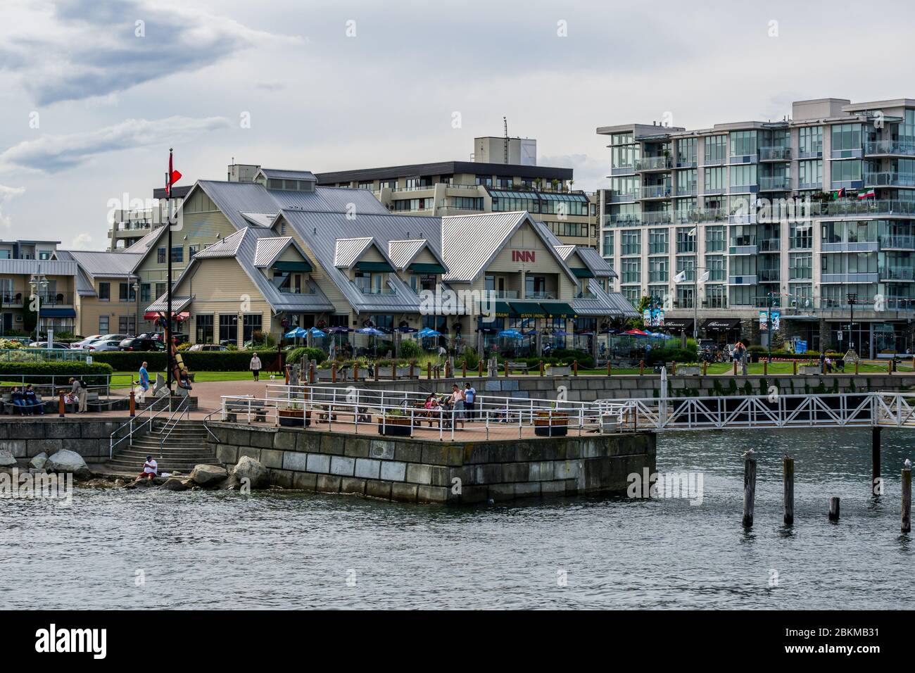 SIDNEY, CANADA - JULY 14, 2019: Waterfront Inn and Suites hotel and residential buildings in the city center Stock Photo