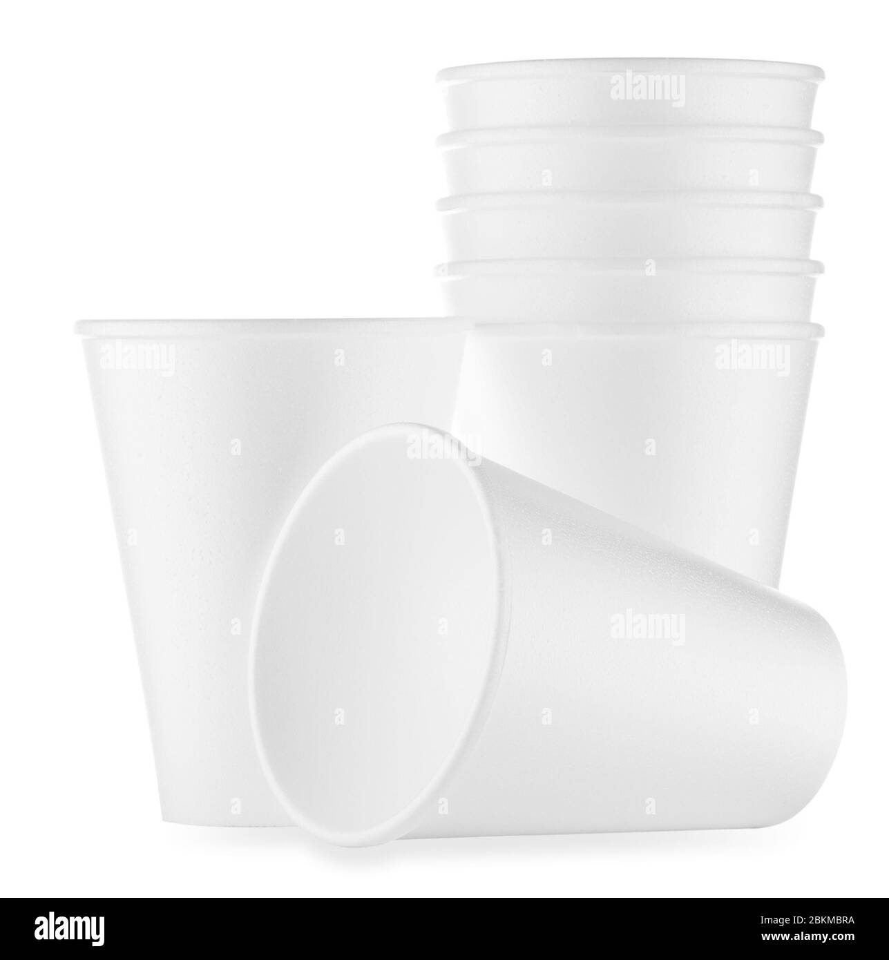 Stack and reclining white disposable glasses Stock Photo Alamy