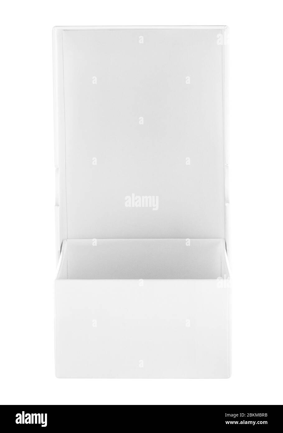 White cardboard box with open lid Stock Photo Alamy