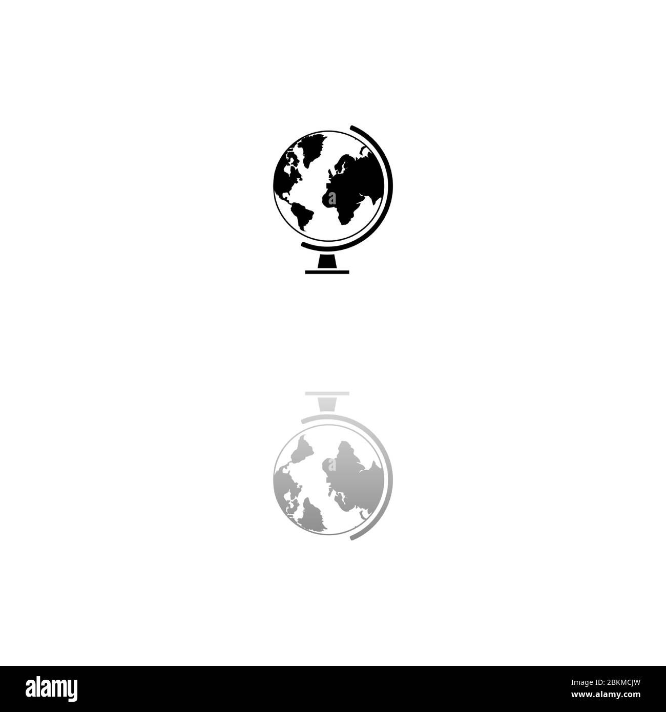 Globe. Black symbol on white background. Simple illustration. Flat ...