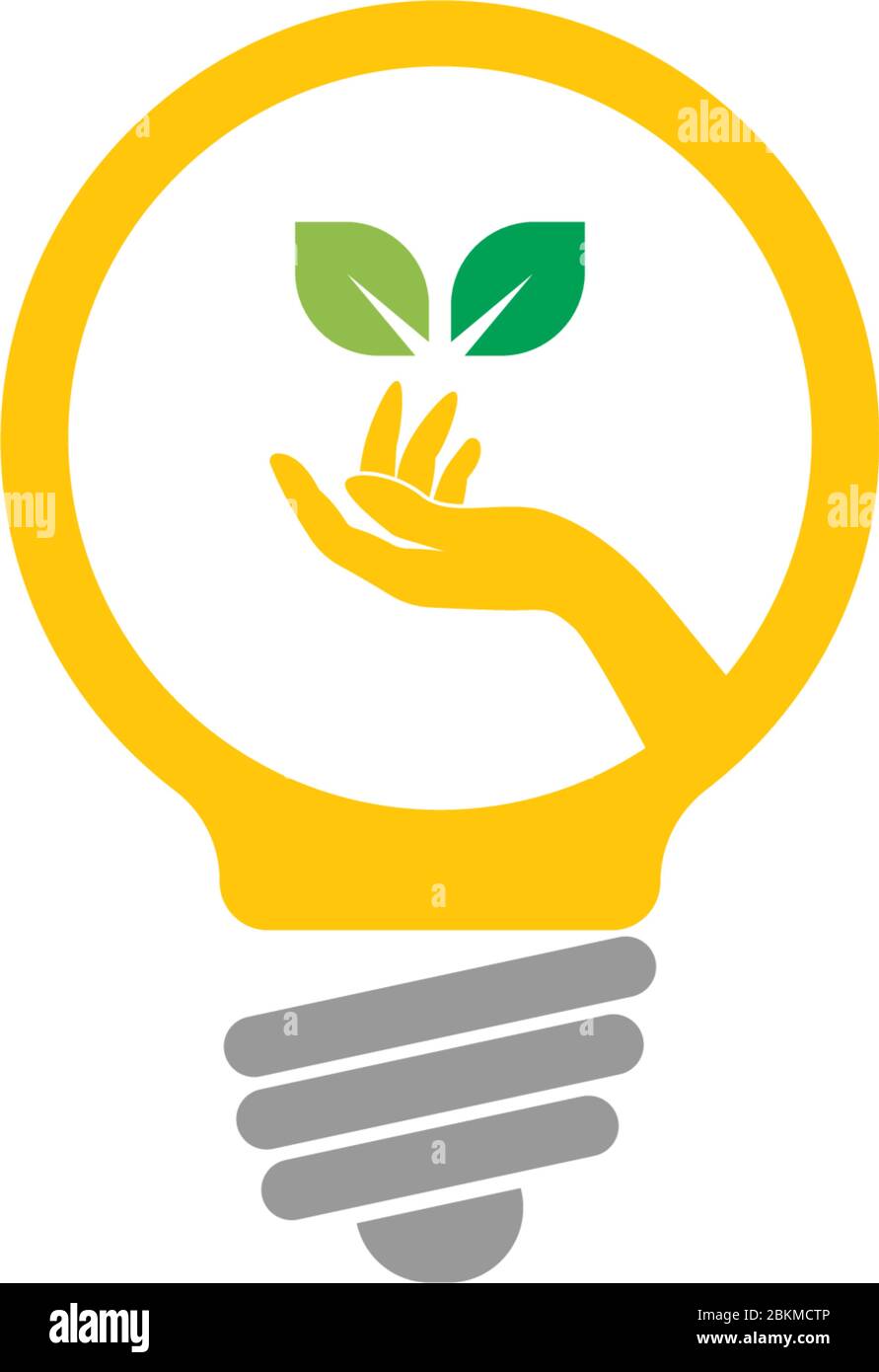 Idea hand bulp lam logo icon illustration Stock Vector