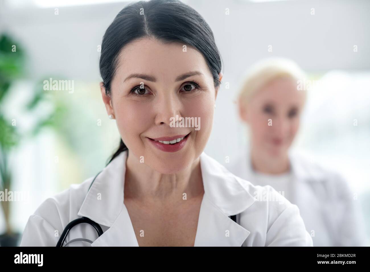 Close up picture of two female doctors Stock Photo