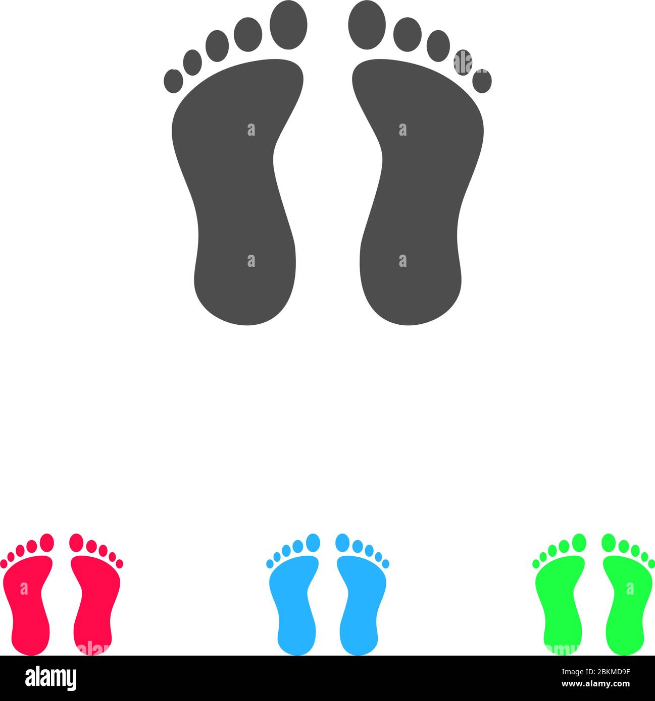Footprint icon flat. Color pictogram on white background. Vector ...
