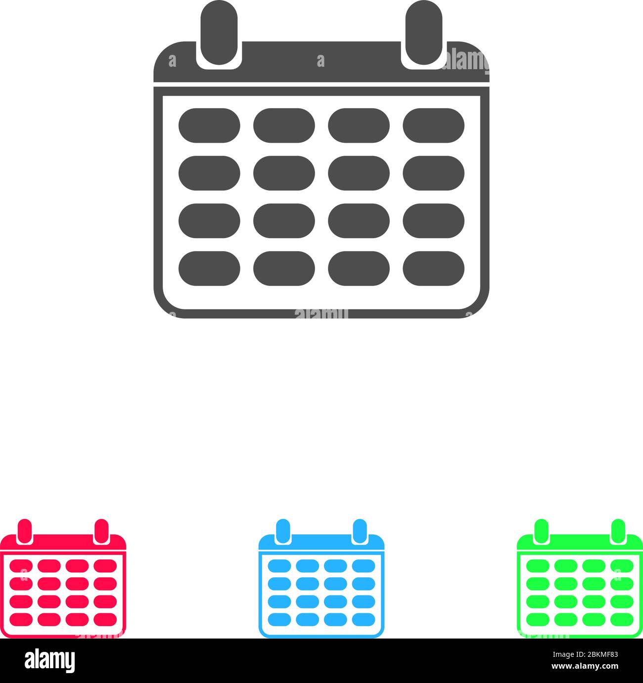 Calendar icon flat. Color pictogram on white background. Vector ...