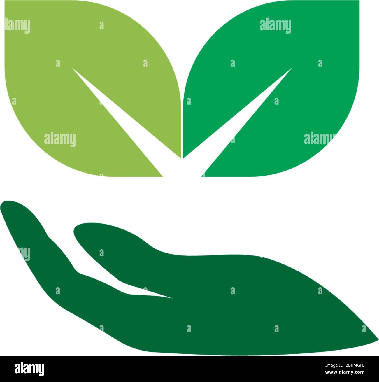 Hand green leaf logo icon illustration Stock Vector Image & Art - Alamy