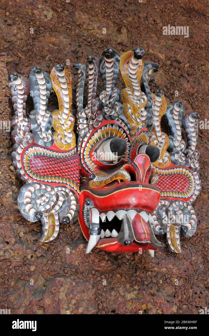 The Naga Raksha (Cobra demon) mask of the 'Raksha Kolama' (demon dance), Sri Lanka Stock Photo