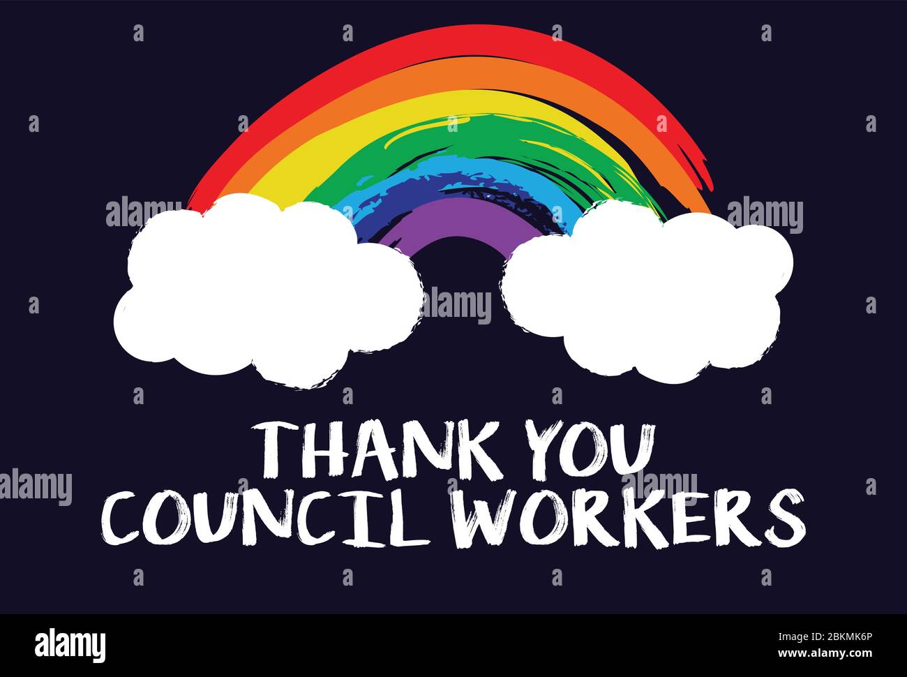 Thank you council workers rainbow vector Stock Vector