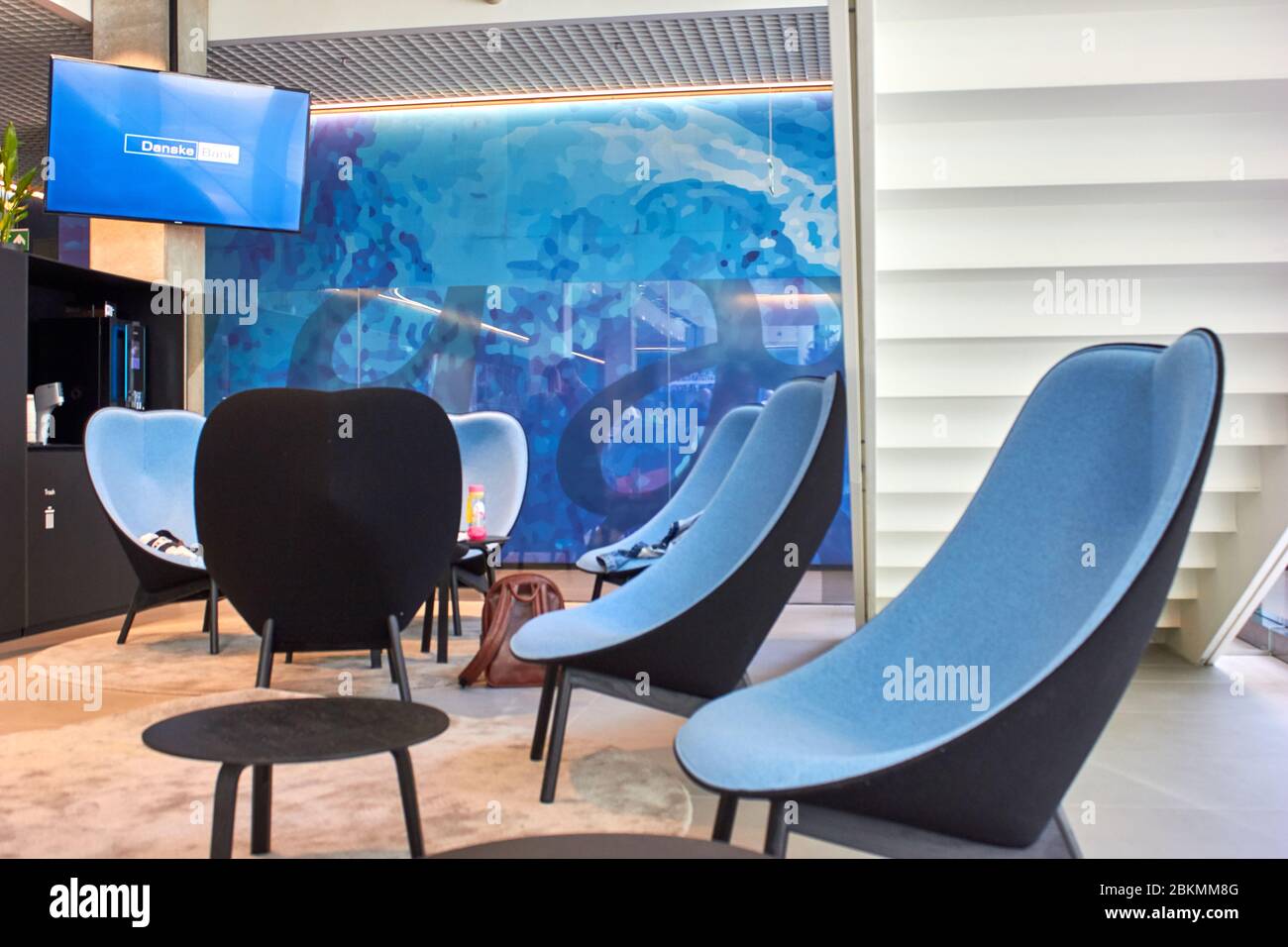 Lobby in the modern office building with chairs for Stock Photo