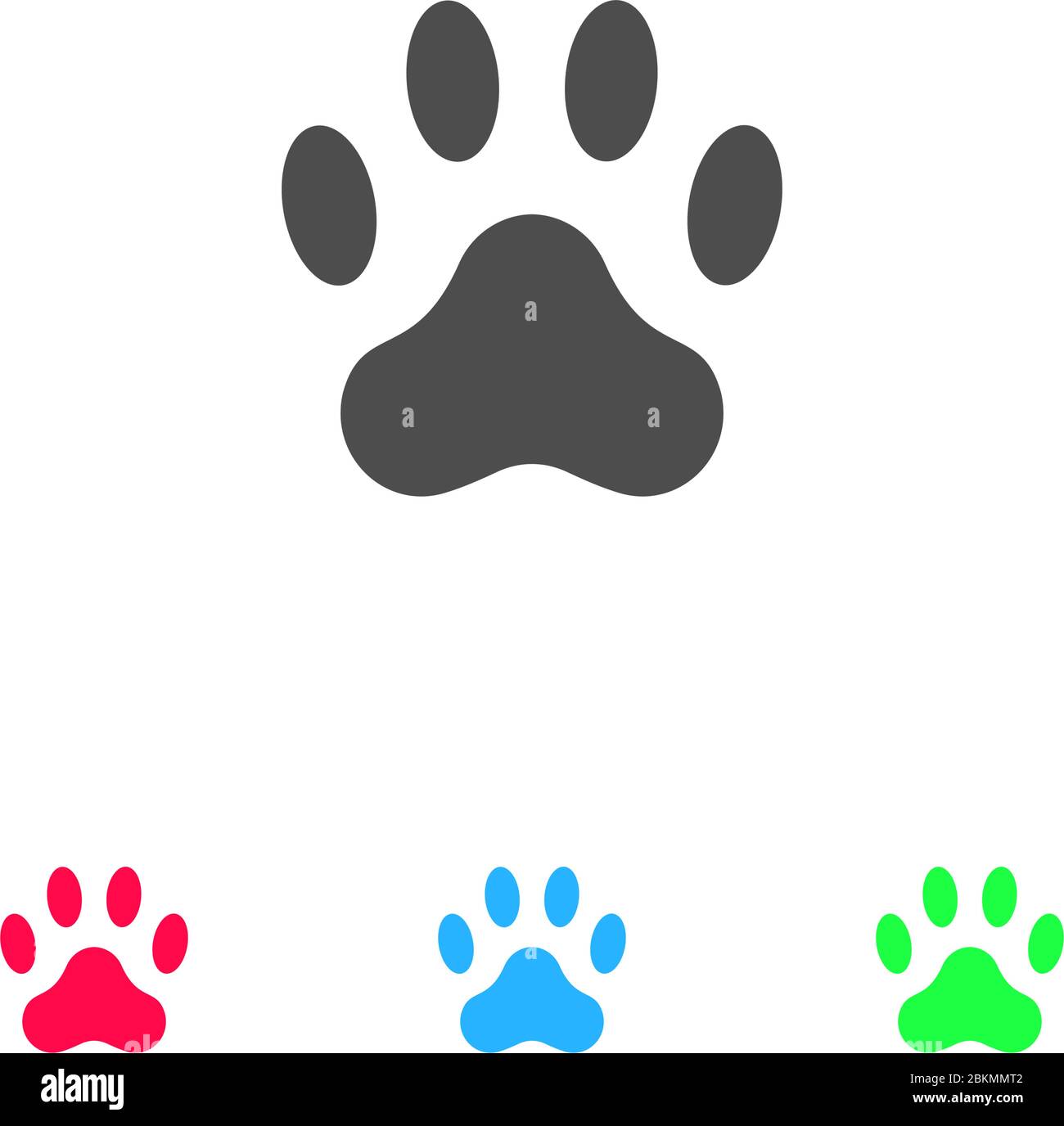 Paw icon flat. Color pictogram on white background. Vector illustration symbol and bonus icons Stock Vector