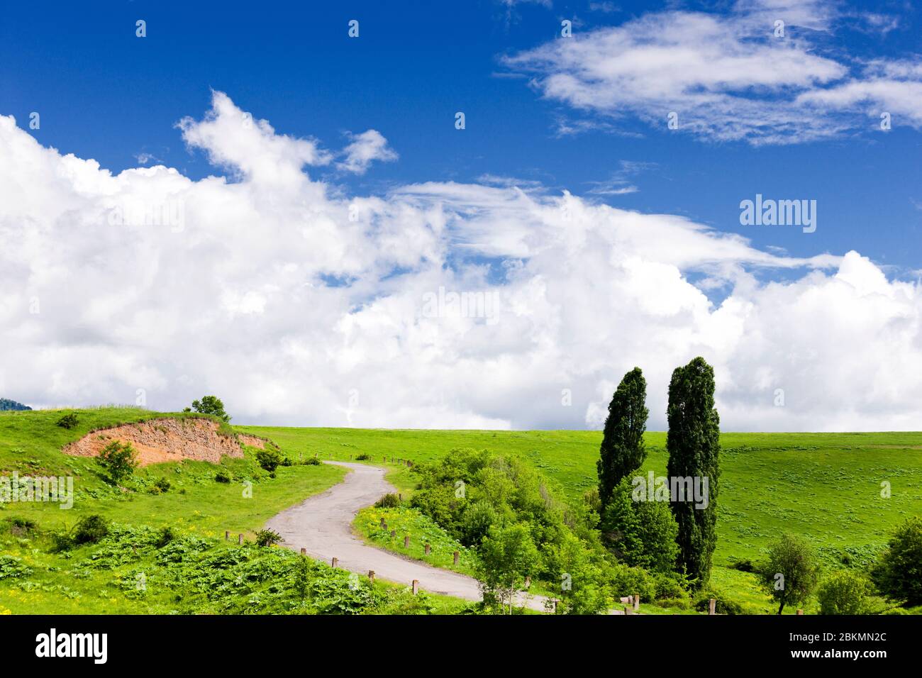 New green plateau of Debed canyon, near Odzun Church, Odzun, Lori Province, Armenia, Caucasus, Asia Stock Photo