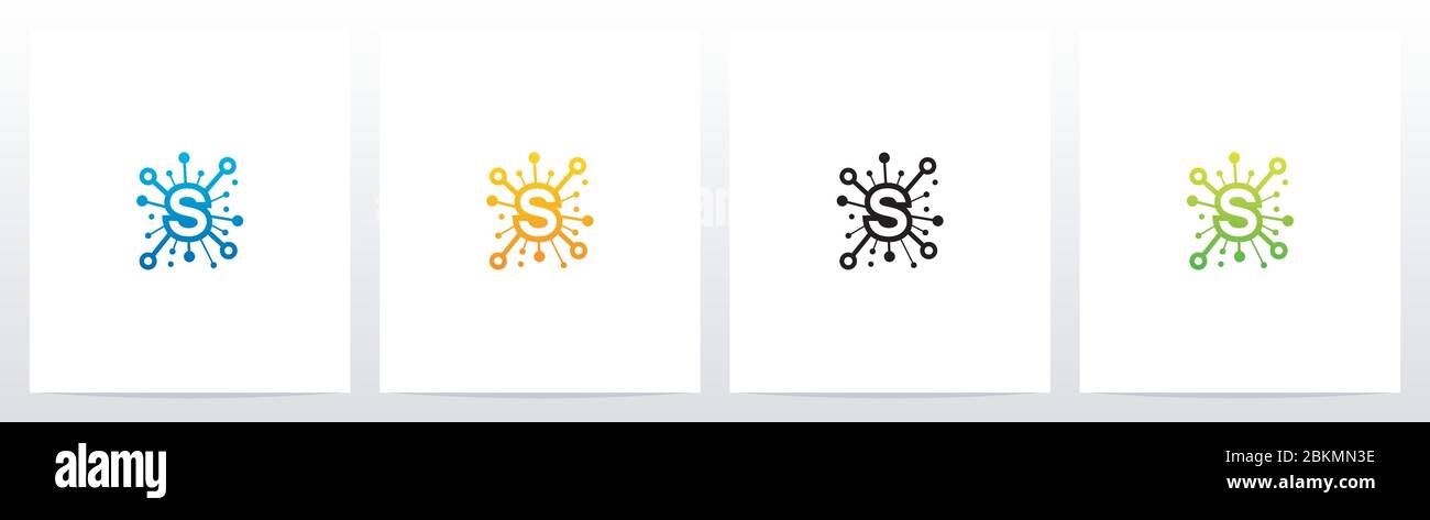 Network Symbol On Letter Logo Design S Stock Vector