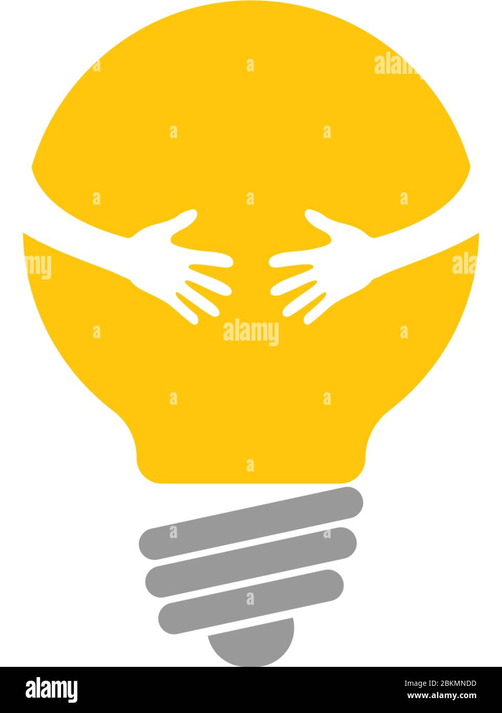 Idea hand bulp lam logo icon illustration Stock Vector