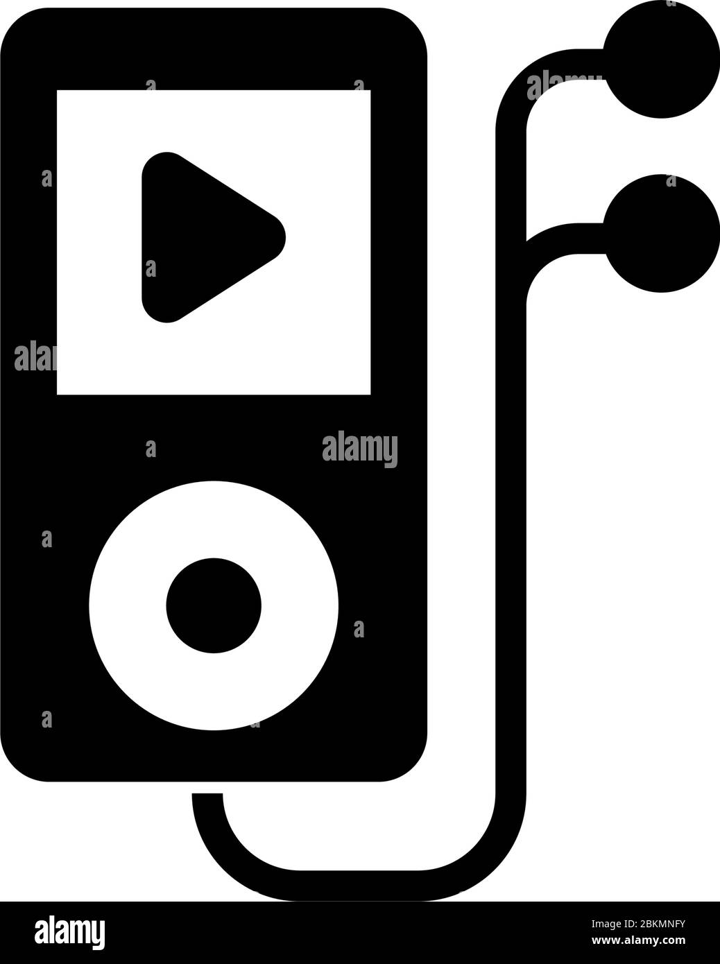 Stereo MP3 Music Player with Headphones. Flat Vector Icon illustration.  Simple black symbol on white background. MP3 Music Player with Headphones  sign Stock Vector Image & Art - Alamy