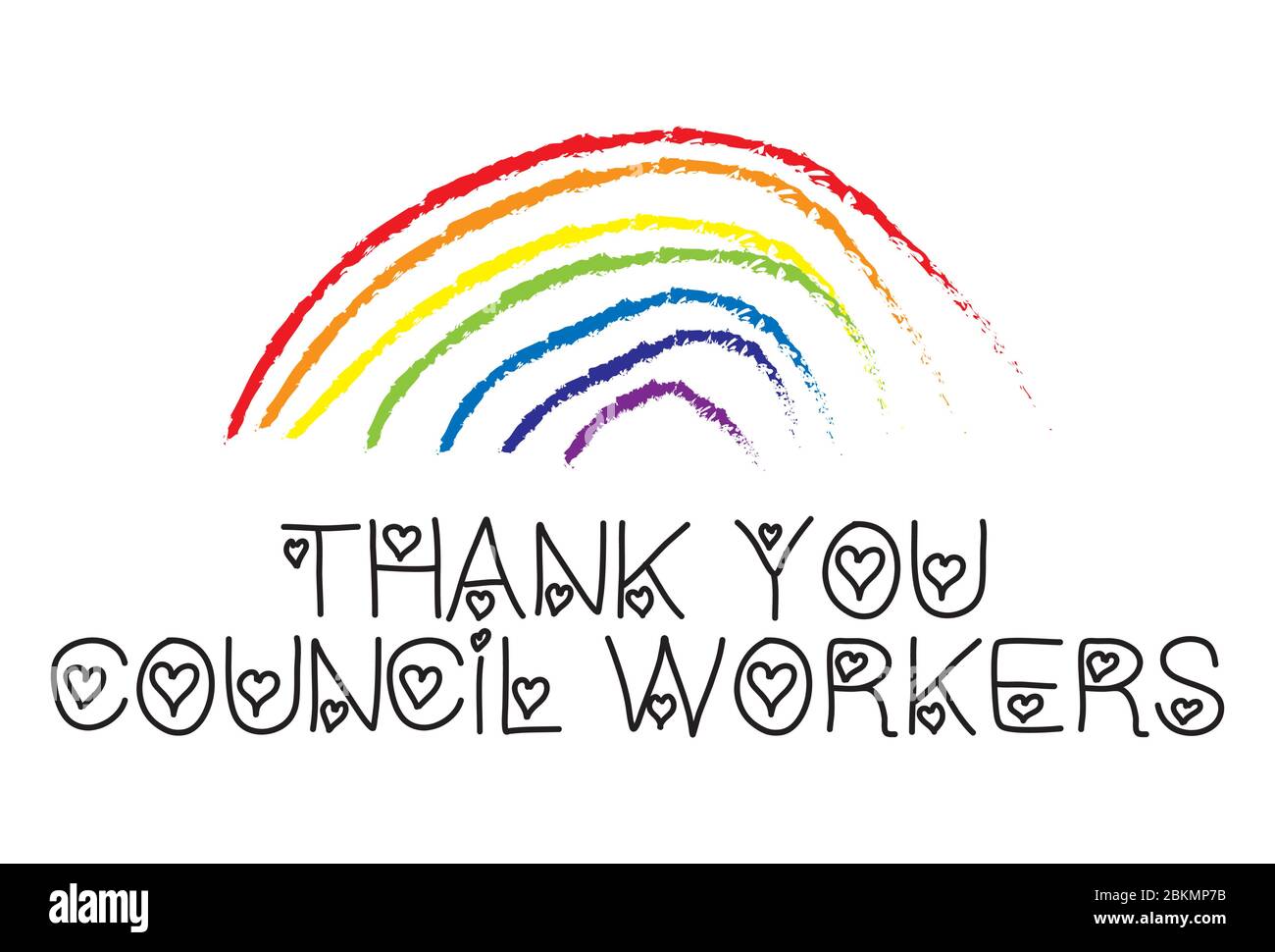 Thank you Council Workers rainbow vector Stock Vector