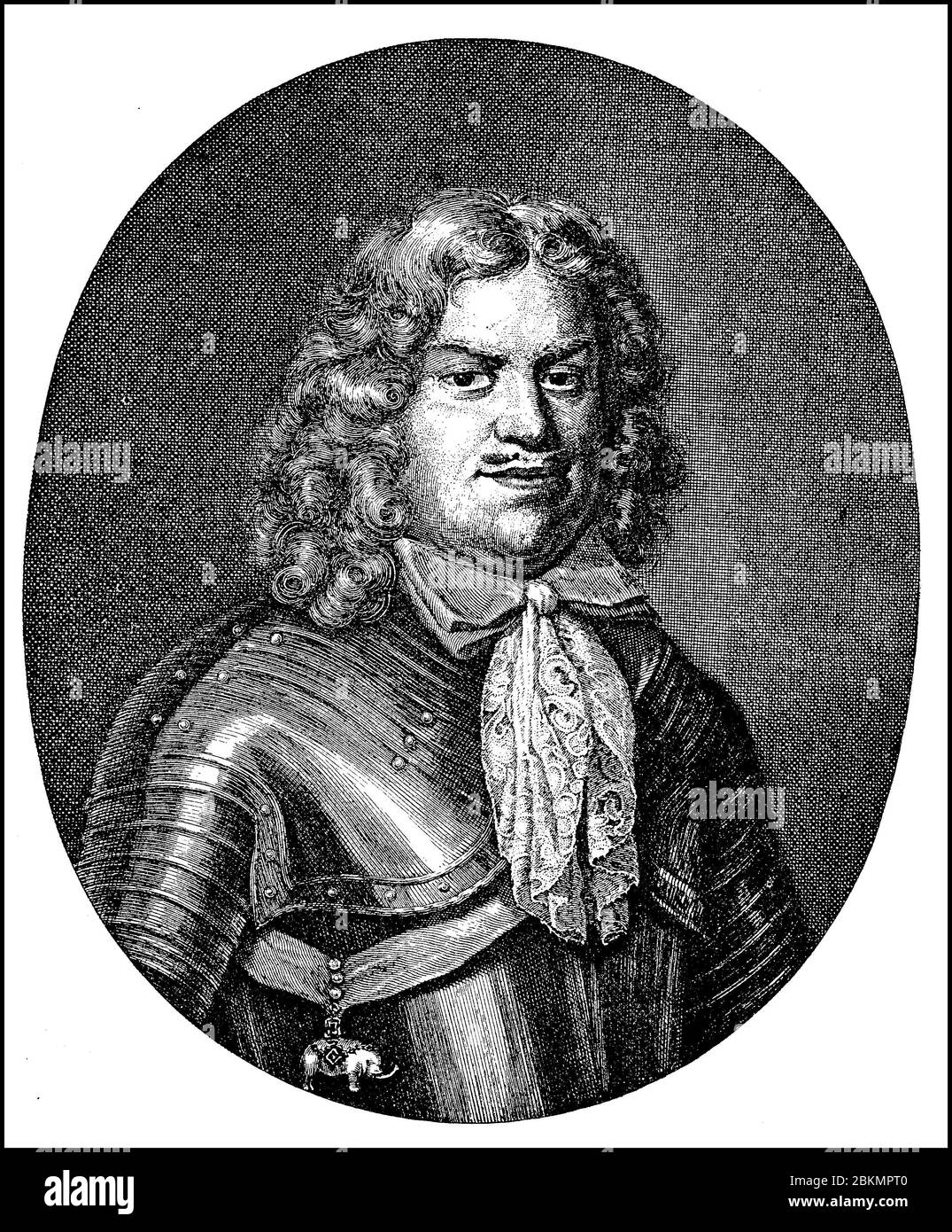 Johann Georg III, June 30, 1647 -. September 22, 1691, was a prince of the House of Wettin, line ,. Since 1680 he was Elector of Saxony and Erzmarschall the Holy Roman Empire  /  Johann Georg III., 30. Juni 1647 - 22. September 1691, war ein Fürst aus dem Hause Wettin, Linie,. Seit 1680 war er Kurfürst von Sachsen und Erzmarschall des Heiligen Römischen Reiches, Historisch, historical, digital improved reproduction of an original from the 19th century / digitale Reproduktion einer Originalvorlage aus dem 19. Jahrhundert, Stock Photo