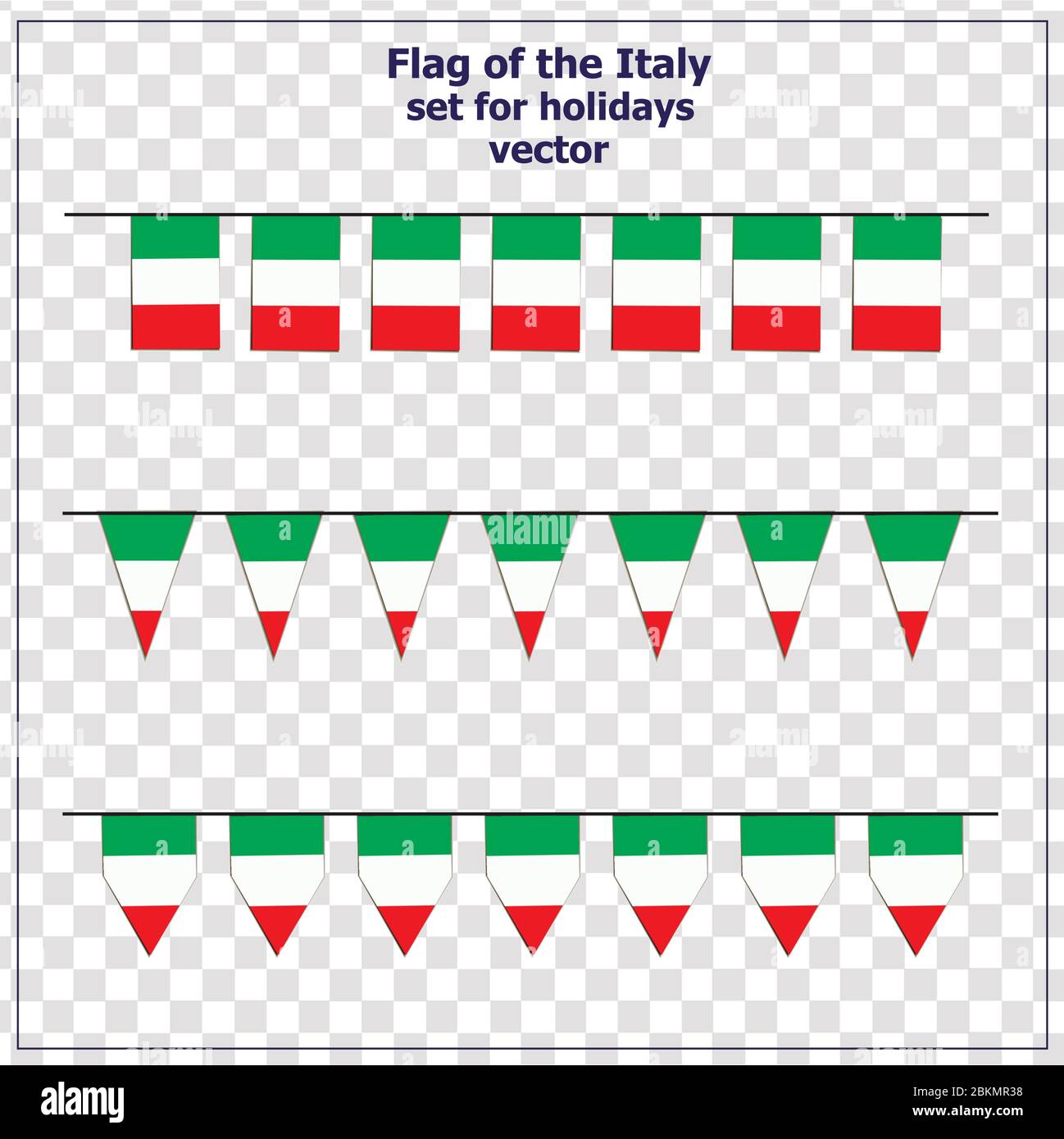 Bright set with flags of Italy for holidays. Italian republic flags