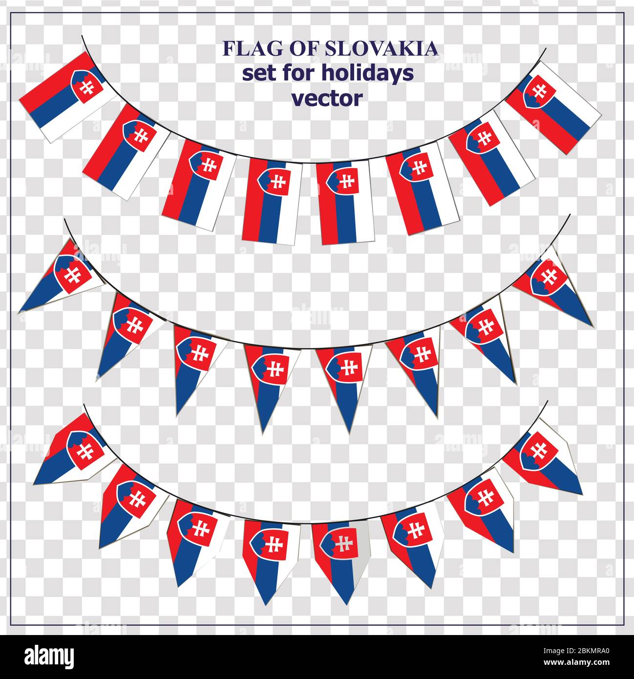 Set with flags of Slovakia. Colorful illustration with flags for ...