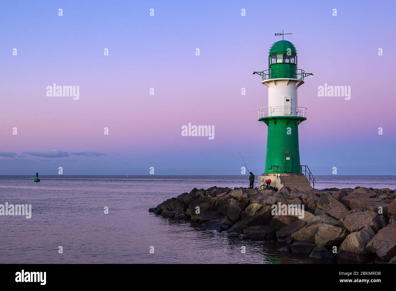 Mole on shore of the Baltic Sea in Warnemuende, Germany. Stock Photo