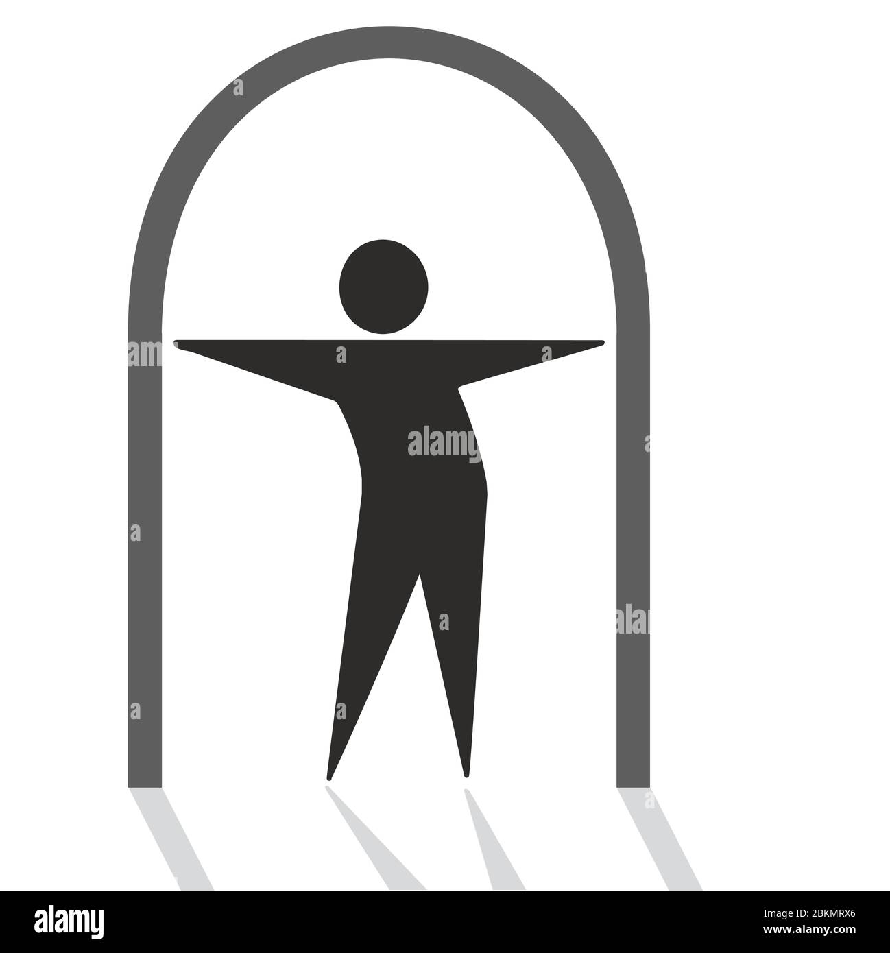 web personage standing in a doorway Stock Vector