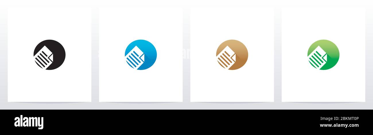 Paper Document On Letter Logo Design O Stock Vector